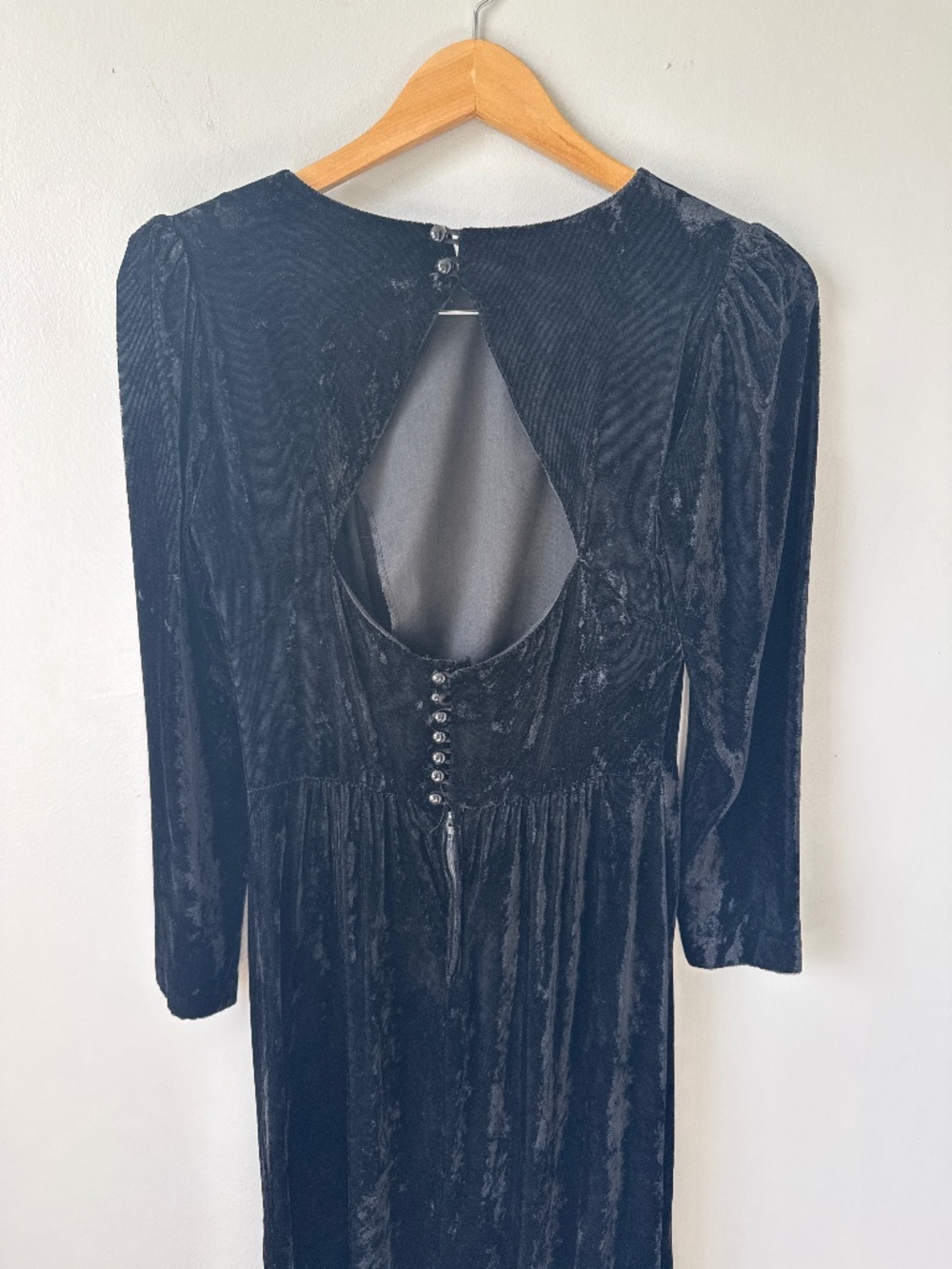 Lanz originals made in USA vintage black dress with open back